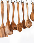 Teak Natural Wood Tableware Spoon Ladle Turner Rice Colander Soup Skimmer Cooking Tool Sets Spoon Scoop Kitchen Tools Gadgets