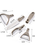 Stainless Steel Cutter Set Three Piece Set Wheat Straw Chopping Board Fruit Knife Peeler Combined Kitchen Tools