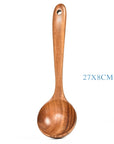 Teak Natural Wood Tableware Spoon Ladle Turner Rice Colander Soup Skimmer Cooking Tool Sets Spoon Scoop Kitchen Tools Gadgets