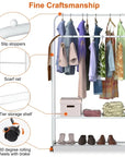 Garment Hanging Rack Clothing Hanging Rail Pillow Shoe Display Organizer Stand Rolling Wheel Clothes Organizer