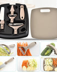 Stainless Steel Cutter Set Three Piece Set Wheat Straw Chopping Board Fruit Knife Peeler Combined Kitchen Tools