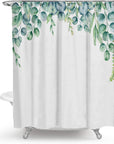 Color Floral Plant Shower Curtain Bathroom Curtain Polyester