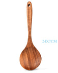 Teak Natural Wood Tableware Spoon Ladle Turner Rice Colander Soup Skimmer Cooking Tool Sets Spoon Scoop Kitchen Tools Gadgets