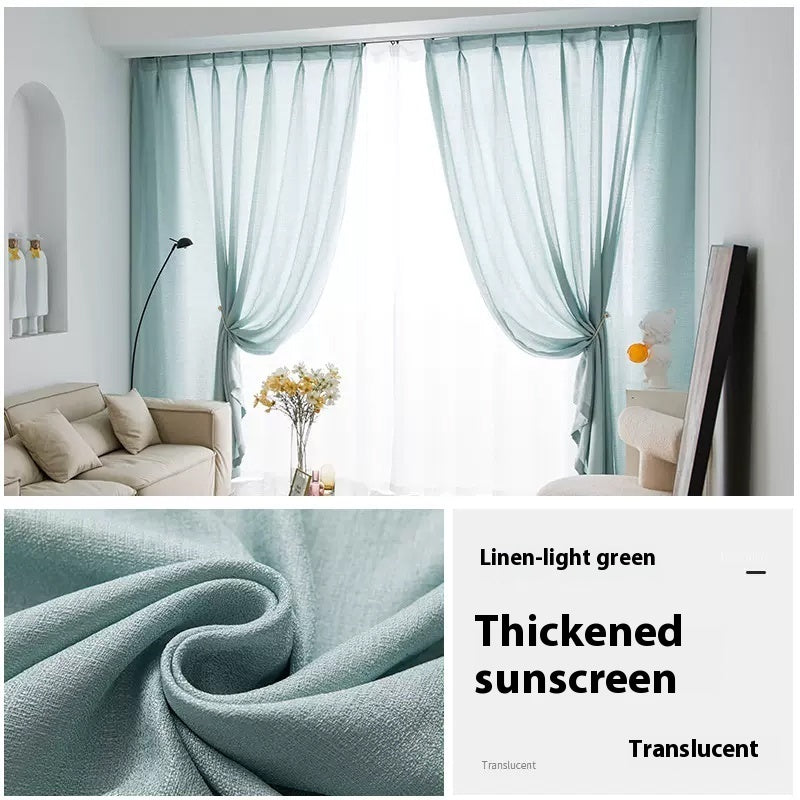 Simple Household Use Sunshade Light Transmission Nontransparent Curtain