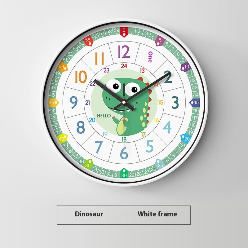 Early Education Cartoon Mute Children's Time Management Quartz Home Wall Mounted Clock