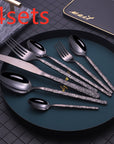 Embossed Textured Handle Steak Cutlery Western Cutlery