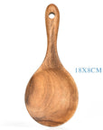 Teak Natural Wood Tableware Spoon Ladle Turner Rice Colander Soup Skimmer Cooking Tool Sets Spoon Scoop Kitchen Tools Gadgets