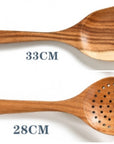 Teak Natural Wood Tableware Spoon Ladle Turner Rice Colander Soup Skimmer Cooking Tool Sets Spoon Scoop Kitchen Tools Gadgets