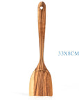 Teak Natural Wood Tableware Spoon Ladle Turner Rice Colander Soup Skimmer Cooking Tool Sets Spoon Scoop Kitchen Tools Gadgets