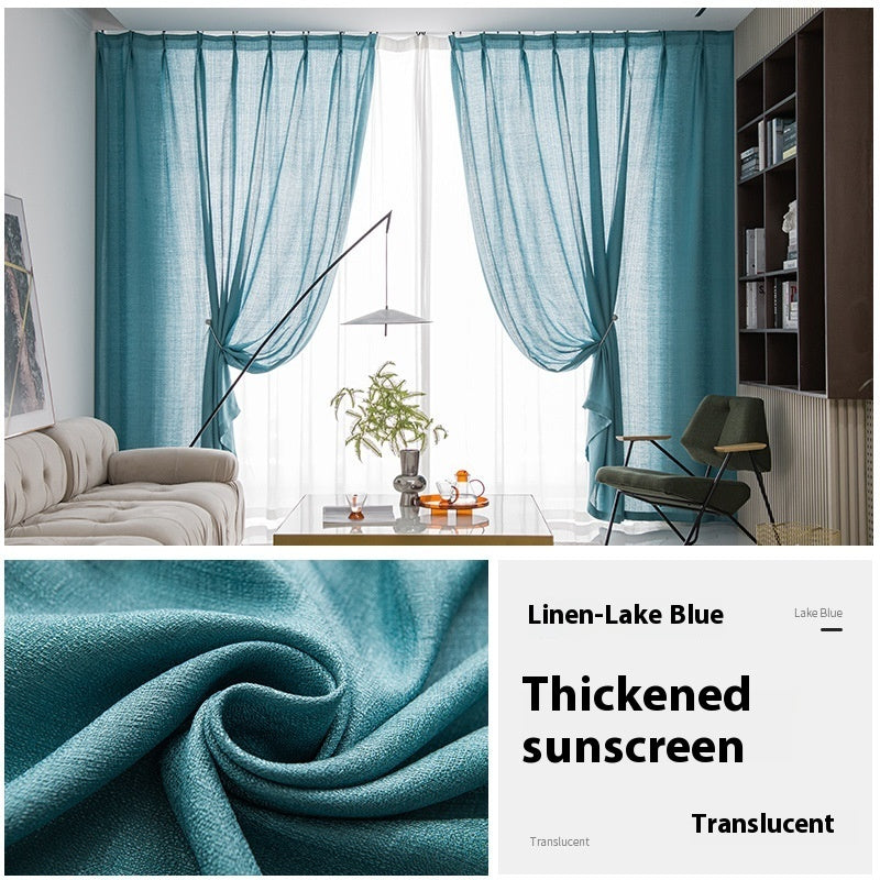 Simple Household Use Sunshade Light Transmission Nontransparent Curtain